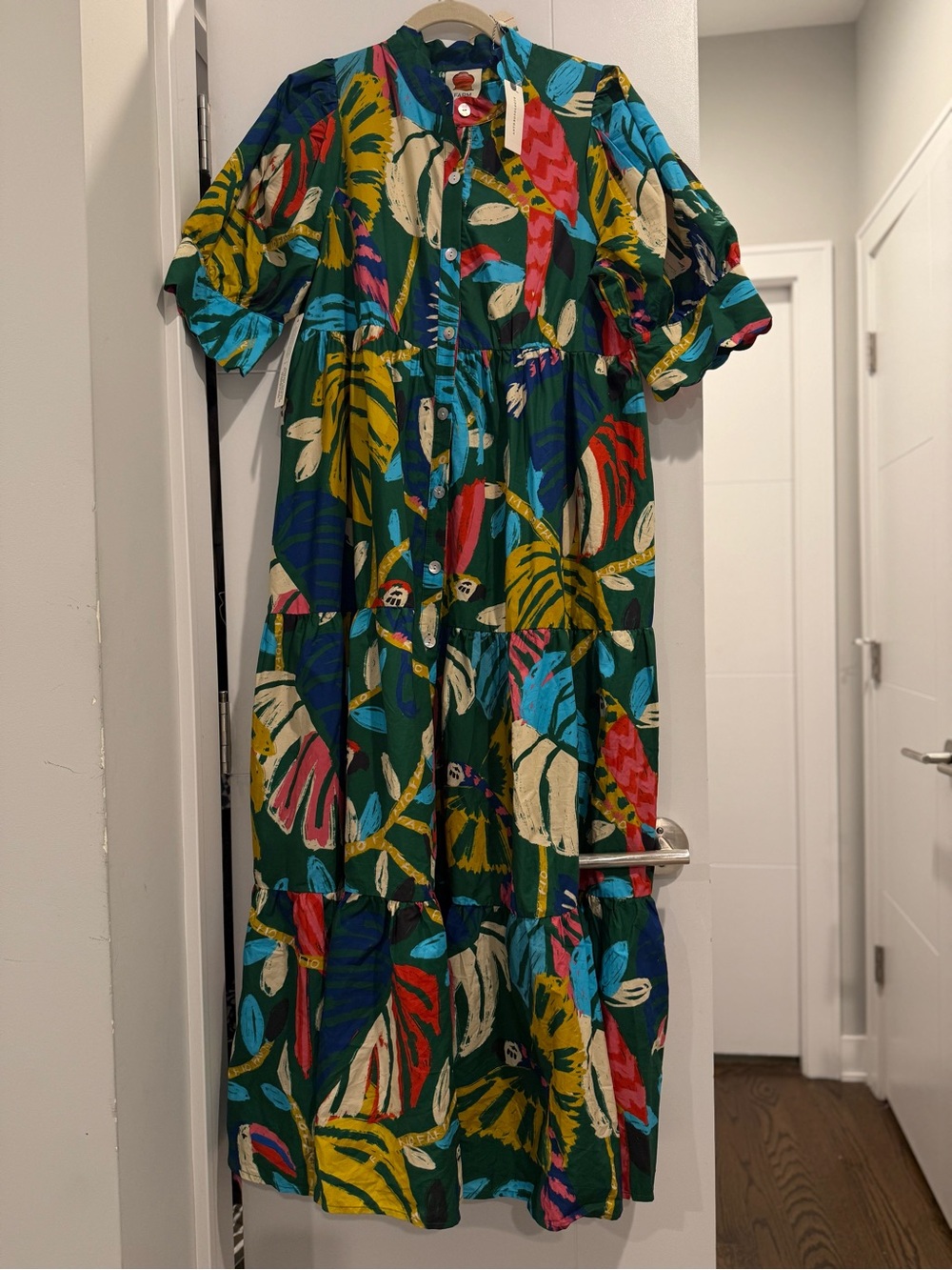 Farm Rio Anthropologie Multicolor Tropical-Print Maxi